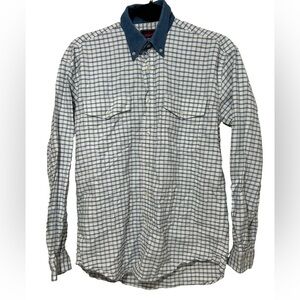 Roper Denim Blue and White Checkered Shirt Size S
